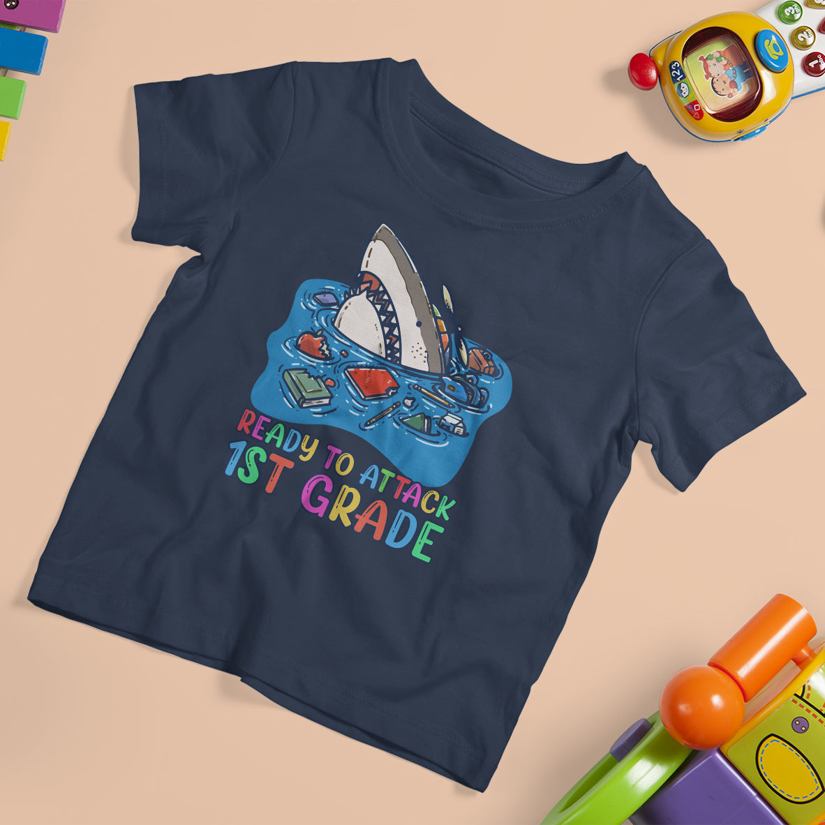 1st Grade T Shirt For Kid Ready To Attack 1st Grade Shark First Day of First Grade Kid T-Shirt, Shark Lover Shirt, Back To School Shirt, 1st Grade Boys - Wonder Print Shop