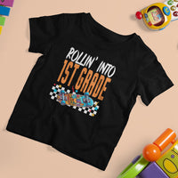 Rolling Into 1st Grade T Shirt For Kid Skateboard Skating Boys Back To School - Wonder Print Shop