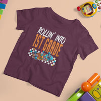 Rolling Into 1st Grade T Shirt For Kid Skateboard Skating Boys Back To School - Wonder Print Shop