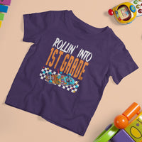 Rolling Into 1st Grade T Shirt For Kid Skateboard Skating Boys Back To School - Wonder Print Shop