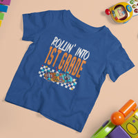 Rolling Into 1st Grade T Shirt For Kid Skateboard Skating Boys Back To School - Wonder Print Shop
