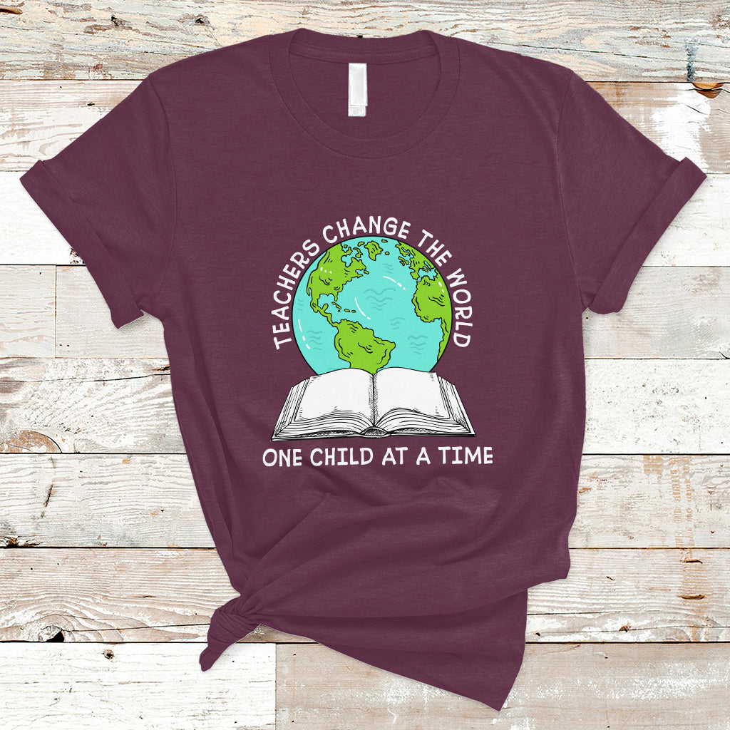 Teacher T Shirt Teachers Change The World One Child At A Time Teacher Life T-Shirt, Back To School Shirt, Gift For Teacher, Funny Teaching - Wonder Print Shop
