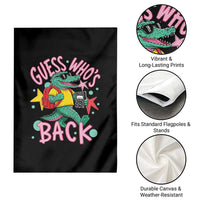 Funny Retro Alligator First Day of School Garden Flag Guess Who is Back Cute Kids Gift
