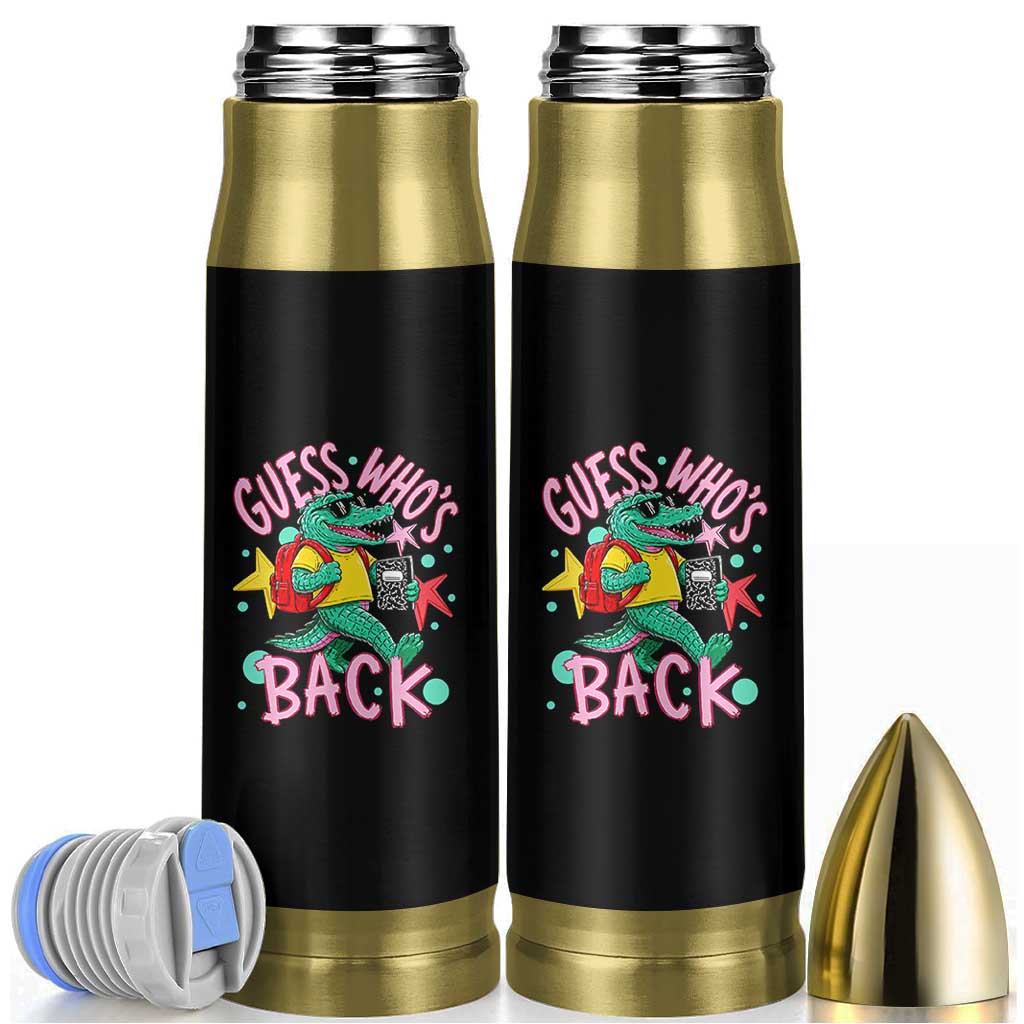 Funny Retro Alligator First Day of School Bullet Tumbler Guess Who is Back Cute Kids Gift