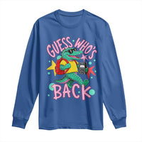 Funny Retro Alligator First Day of School Long Sleeve Shirt Guess Who is Back Cute Kids Gift
