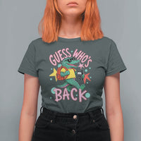 Funny Retro Alligator First Day of School T Shirt For Women Guess Who is Back Cute Kids Gift