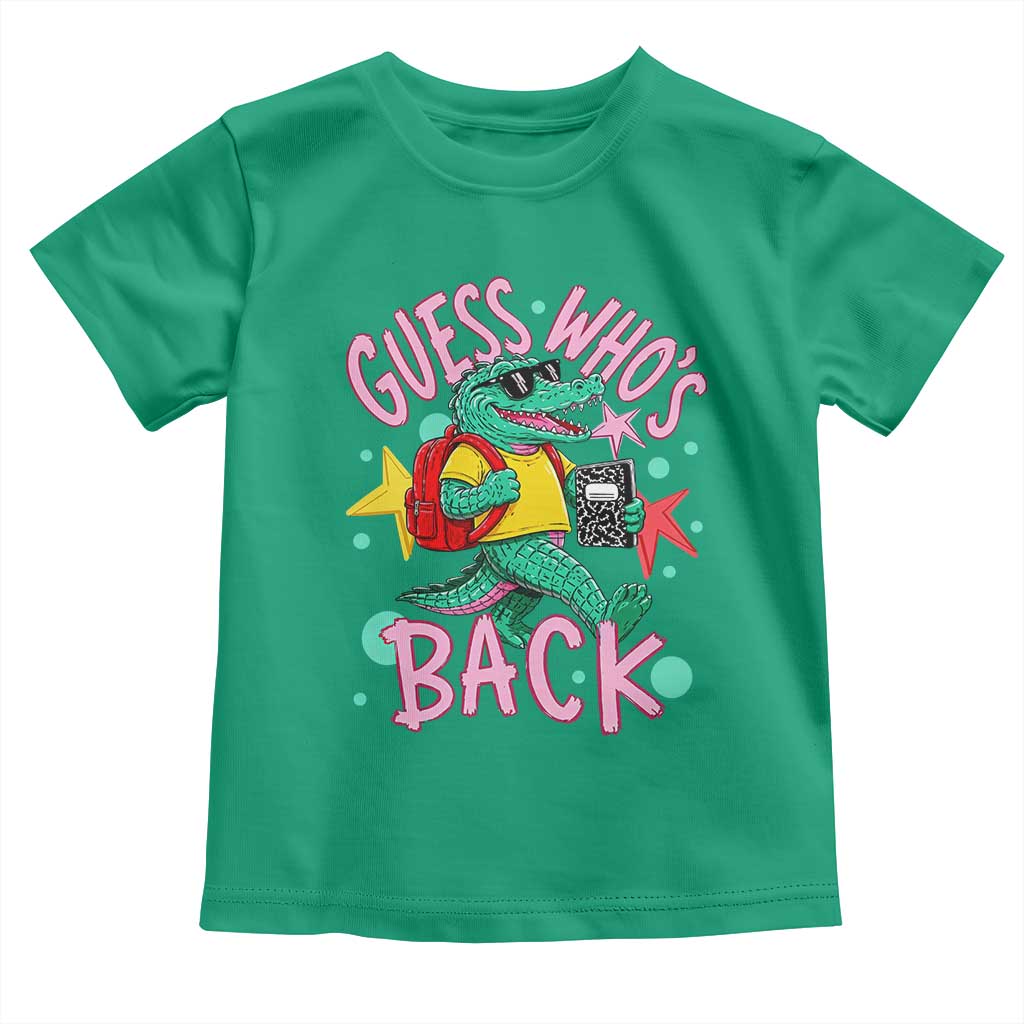 Funny Retro Alligator First Day of School Toddler T Shirt Guess Who is Back Cute Kids Gift