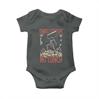 Funny Coffee Lover Fantasy Knight Graphic Baby Onesie Three Coffees No Lunch Work Humor Dark Fantasy Parody
