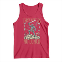 Funny Coffee Lover Fantasy Knight Graphic Tank Top Three Coffees No Lunch Work Humor Dark Fantasy Parody