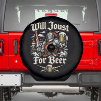 Funny Medieval Knight Drinking Humor Spare Tire Cover Will Joust For Beer Vintage Renaissance Faire