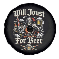 Funny Medieval Knight Drinking Humor Spare Tire Cover Will Joust For Beer Vintage Renaissance Faire