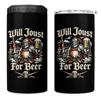 Funny Medieval Knight Drinking Humor 4 in 1 Can Cooler Tumbler Will Joust For Beer Vintage Renaissance Faire