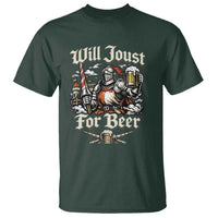 Funny Medieval Knight Drinking Humor T Shirt Will Joust For Beer Vintage Renaissance Faire