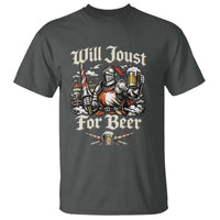 Funny Medieval Knight Drinking Humor T Shirt Will Joust For Beer Vintage Renaissance Faire