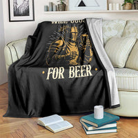 Funny Medieval Knight  Drinking Festival Humor Throw Blanket Will Joust For Beer Renaissance Faire