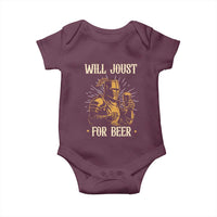 Funny Medieval Knight  Drinking Festival Humor Baby Onesie Will Joust For Beer Renaissance Faire