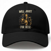 Funny Medieval Knight  Drinking Festival Humor Baseball Cap Will Joust For Beer Renaissance Faire
