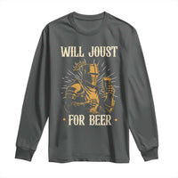 Funny Medieval Knight  Drinking Festival Humor Long Sleeve Shirt Will Joust For Beer Renaissance Faire