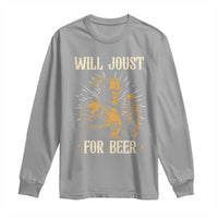 Funny Medieval Knight  Drinking Festival Humor Long Sleeve Shirt Will Joust For Beer Renaissance Faire