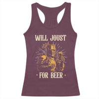 Funny Medieval Knight  Drinking Festival Humor Racerback Tank Top Will Joust For Beer Renaissance Faire