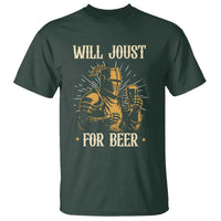 Funny Medieval Knight  Drinking Festival Humor T Shirt Will Joust For Beer Renaissance Faire