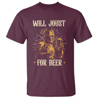 Funny Medieval Knight  Drinking Festival Humor T Shirt Will Joust For Beer Renaissance Faire