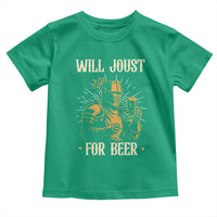 Funny Medieval Knight  Drinking Festival Humor Toddler T Shirt Will Joust For Beer Renaissance Faire