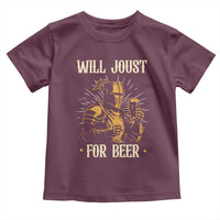 Funny Medieval Knight  Drinking Festival Humor Toddler T Shirt Will Joust For Beer Renaissance Faire