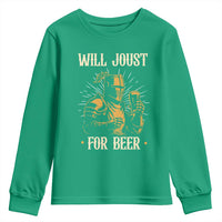 Funny Medieval Knight  Drinking Festival Humor Youth Sweatshirt Will Joust For Beer Renaissance Faire