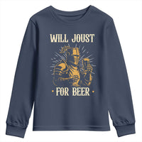 Funny Medieval Knight  Drinking Festival Humor Youth Sweatshirt Will Joust For Beer Renaissance Faire
