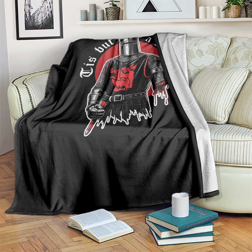 Funny One Arm Knight Medieval Throw Blanket Tis But A Scratch Classic Dark Humor Parody
