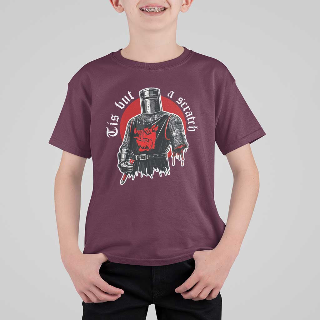 Funny One Arm Knight Medieval T Shirt For Kid Tis But A Scratch Classic Dark Humor Parody