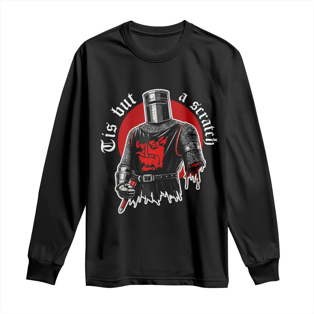 Funny One Arm Knight Medieval Long Sleeve Shirt Tis But A Scratch Classic Dark Humor Parody