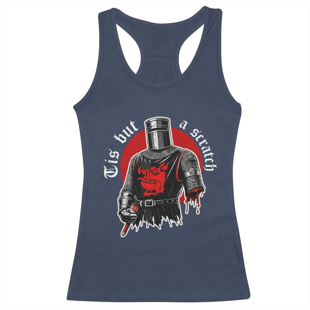 Funny One Arm Knight Medieval Racerback Tank Top Tis But A Scratch Classic Dark Humor Parody