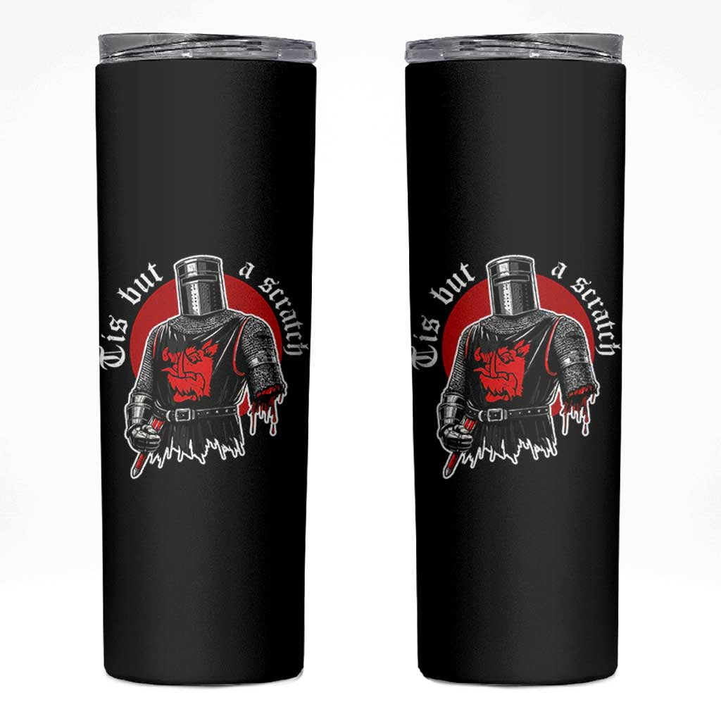 Funny One Arm Knight Medieval Skinny Tumbler Tis But A Scratch Classic Dark Humor Parody
