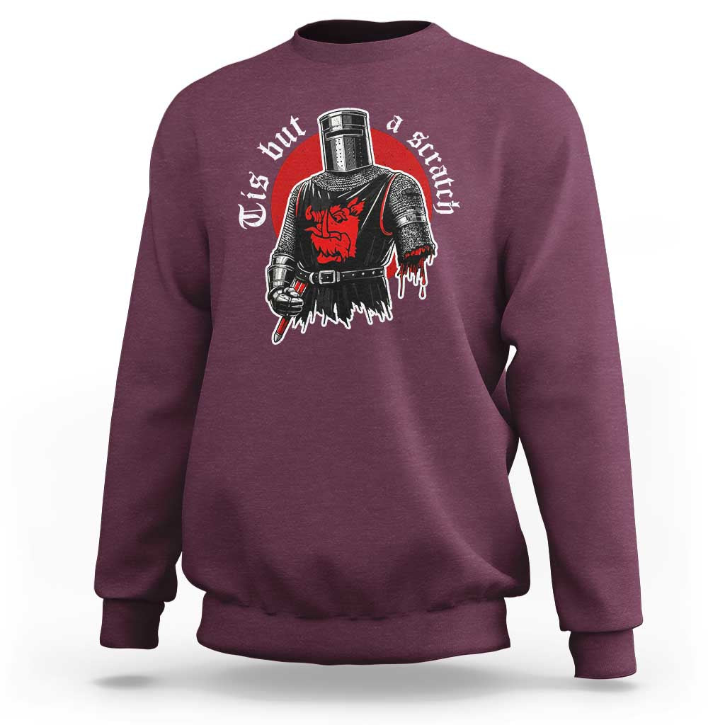 Funny One Arm Knight Medieval Sweatshirt Tis But A Scratch Classic Dark Humor Parody