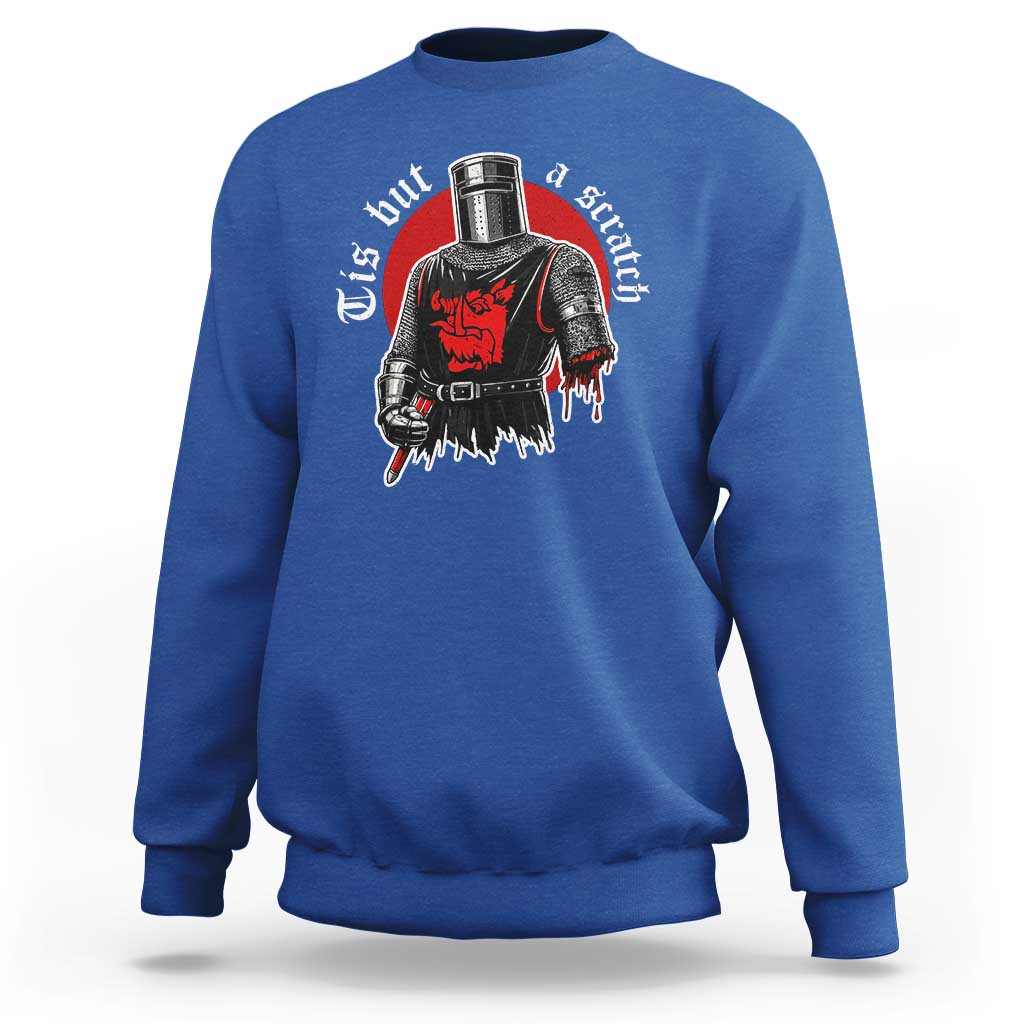 Funny One Arm Knight Medieval Sweatshirt Tis But A Scratch Classic Dark Humor Parody
