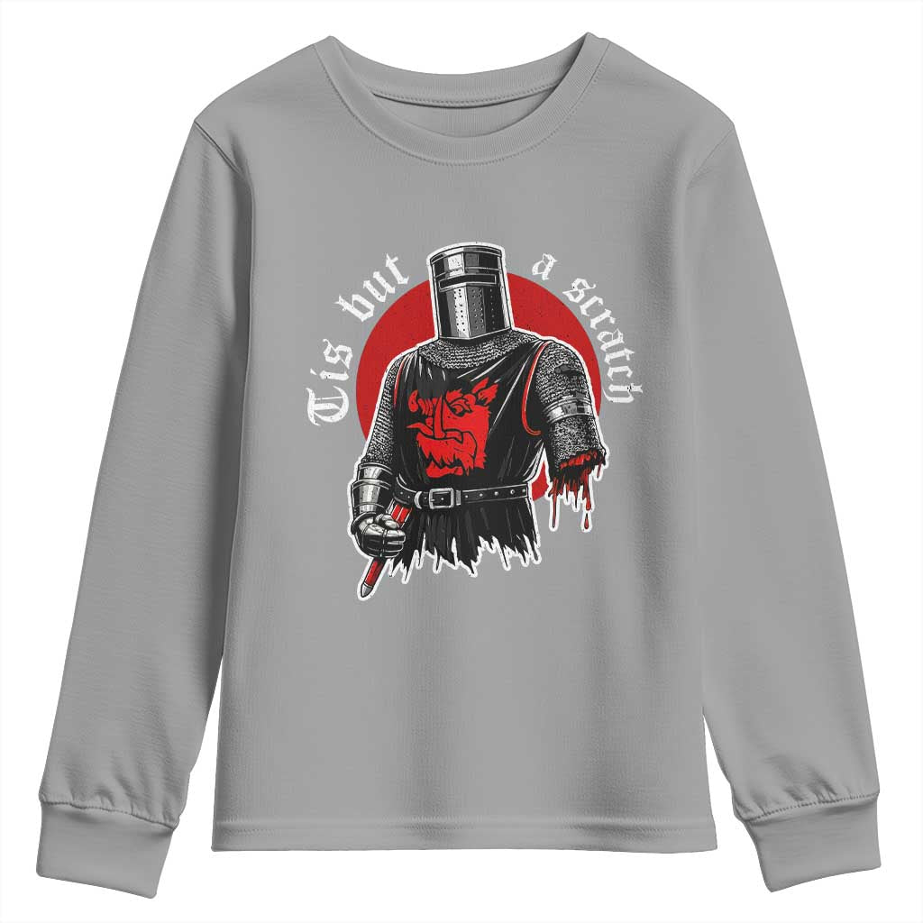 Funny One Arm Knight Medieval Youth Sweatshirt Tis But A Scratch Classic Dark Humor Parody