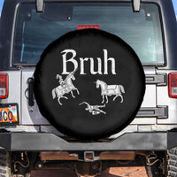 Funny Bruh Medieval Jousting Fallen Knight Graphic Spare Tire Cover Sarcastic Renaissance Faire Meme