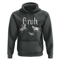 Funny Bruh Medieval Jousting Fallen Knight Graphic Hoodie Sarcastic Renaissance Faire Meme