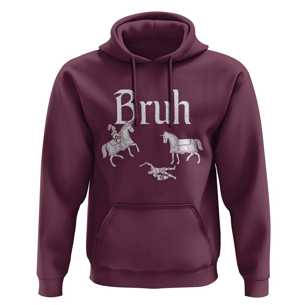 Funny Bruh Medieval Jousting Fallen Knight Graphic Hoodie Sarcastic Renaissance Faire Meme