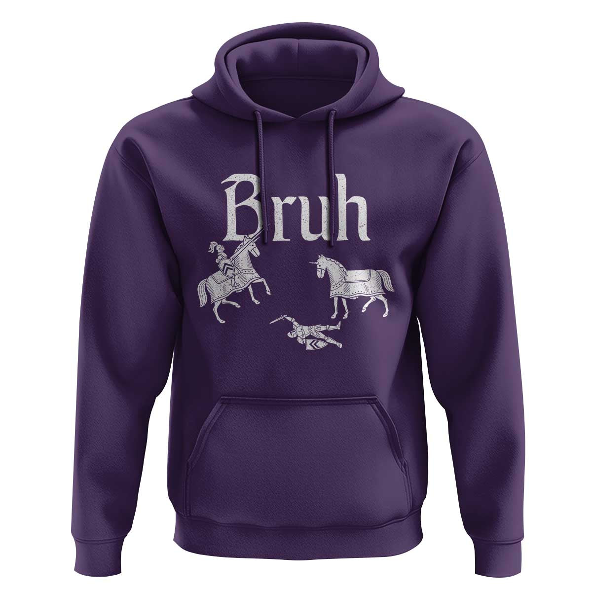 Funny Bruh Medieval Jousting Fallen Knight Graphic Hoodie Sarcastic Renaissance Faire Meme
