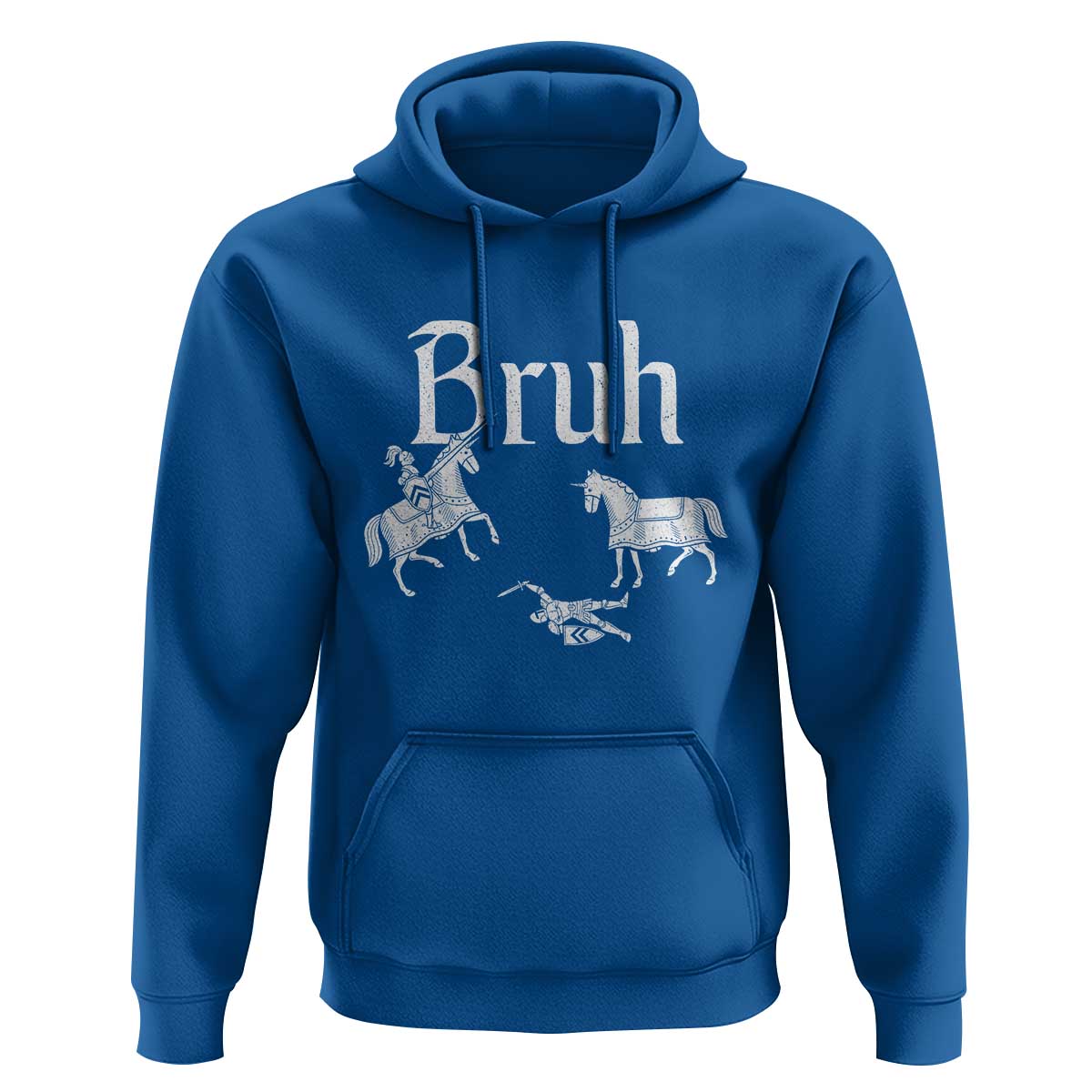 Funny Bruh Medieval Jousting Fallen Knight Graphic Hoodie Sarcastic Renaissance Faire Meme