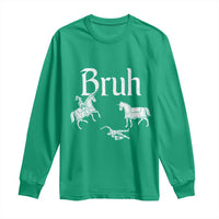 Funny Bruh Medieval Jousting Fallen Knight Graphic Long Sleeve Shirt Sarcastic Renaissance Faire Meme