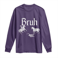 Funny Bruh Medieval Jousting Fallen Knight Graphic Long Sleeve Shirt Sarcastic Renaissance Faire Meme
