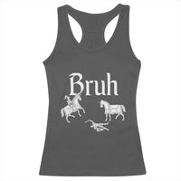 Funny Bruh Medieval Jousting Fallen Knight Graphic Racerback Tank Top Sarcastic Renaissance Faire Meme