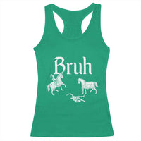 Funny Bruh Medieval Jousting Fallen Knight Graphic Racerback Tank Top Sarcastic Renaissance Faire Meme