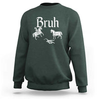 Funny Bruh Medieval Jousting Fallen Knight Graphic Sweatshirt Sarcastic Renaissance Faire Meme