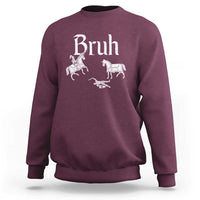 Funny Bruh Medieval Jousting Fallen Knight Graphic Sweatshirt Sarcastic Renaissance Faire Meme