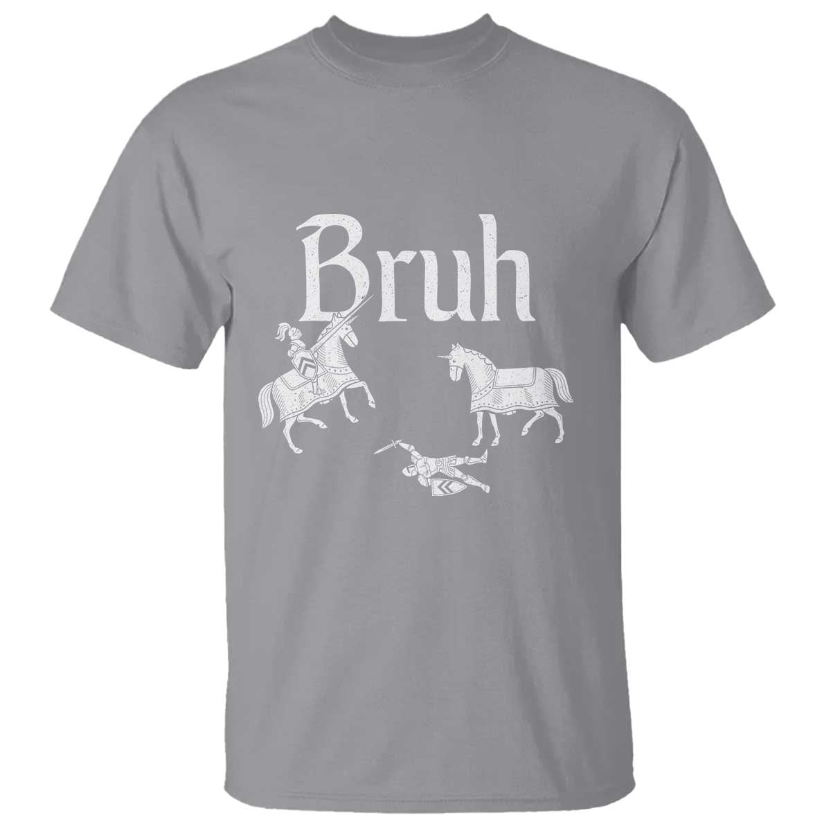 Funny Bruh Medieval Jousting Fallen Knight Graphic T Shirt Sarcastic Renaissance Faire Meme